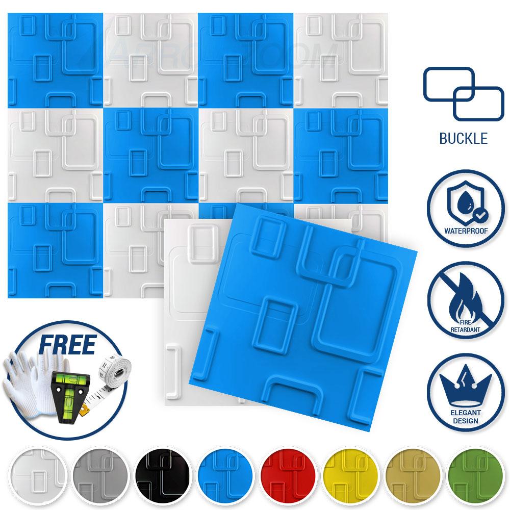 Arrowzoom Textured PVC 3D Wall Panel Buckle Design KK1209