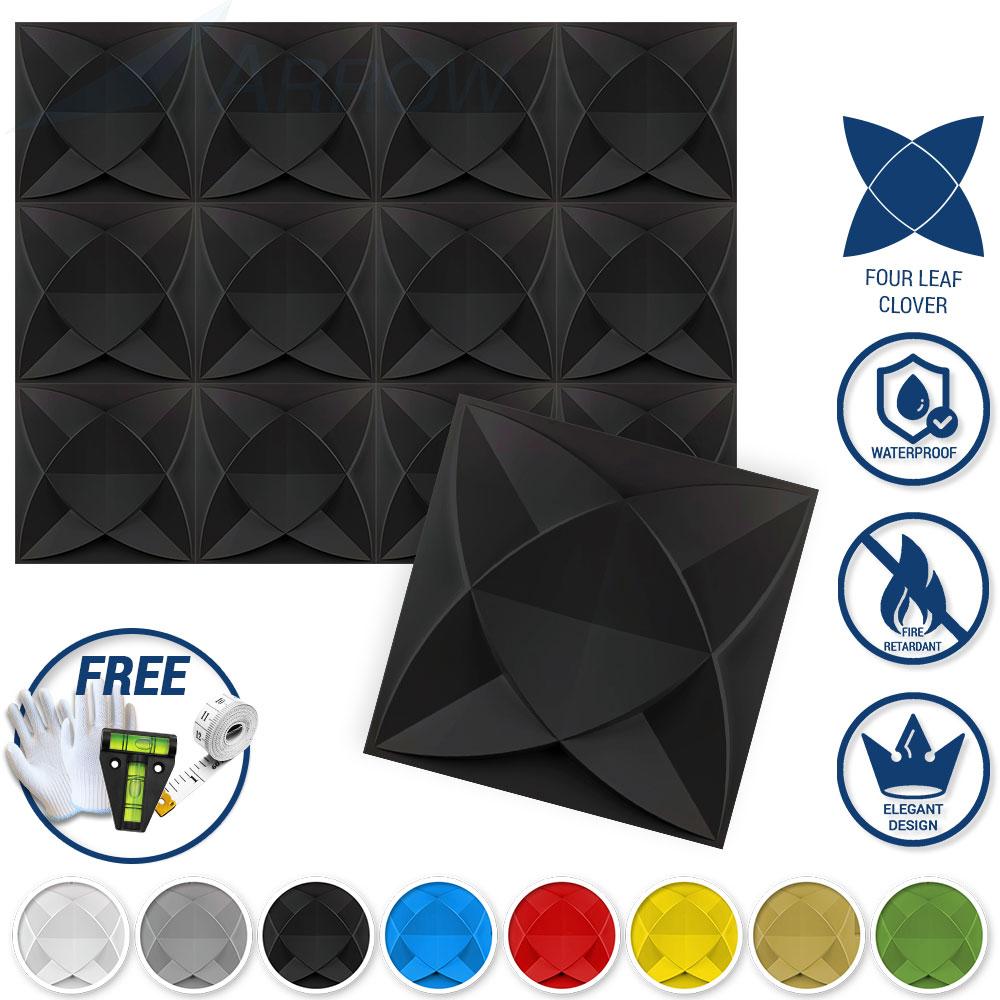 Acepunch Textured PVC 3D Wall Panel Four Leaf Clover Design - AP1215