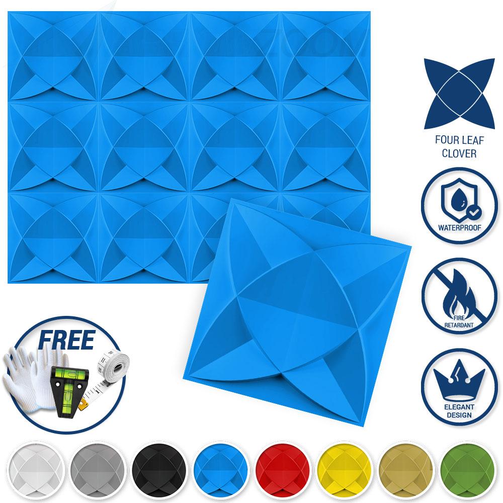 Arrowzoom Textured PVC 3D Wall Panel Four Leaf Clover Design KK1215