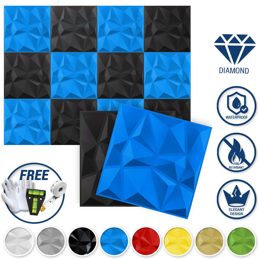 Arrowzoom Textured PVC 3D Wall Panel Diamond Design KK1216