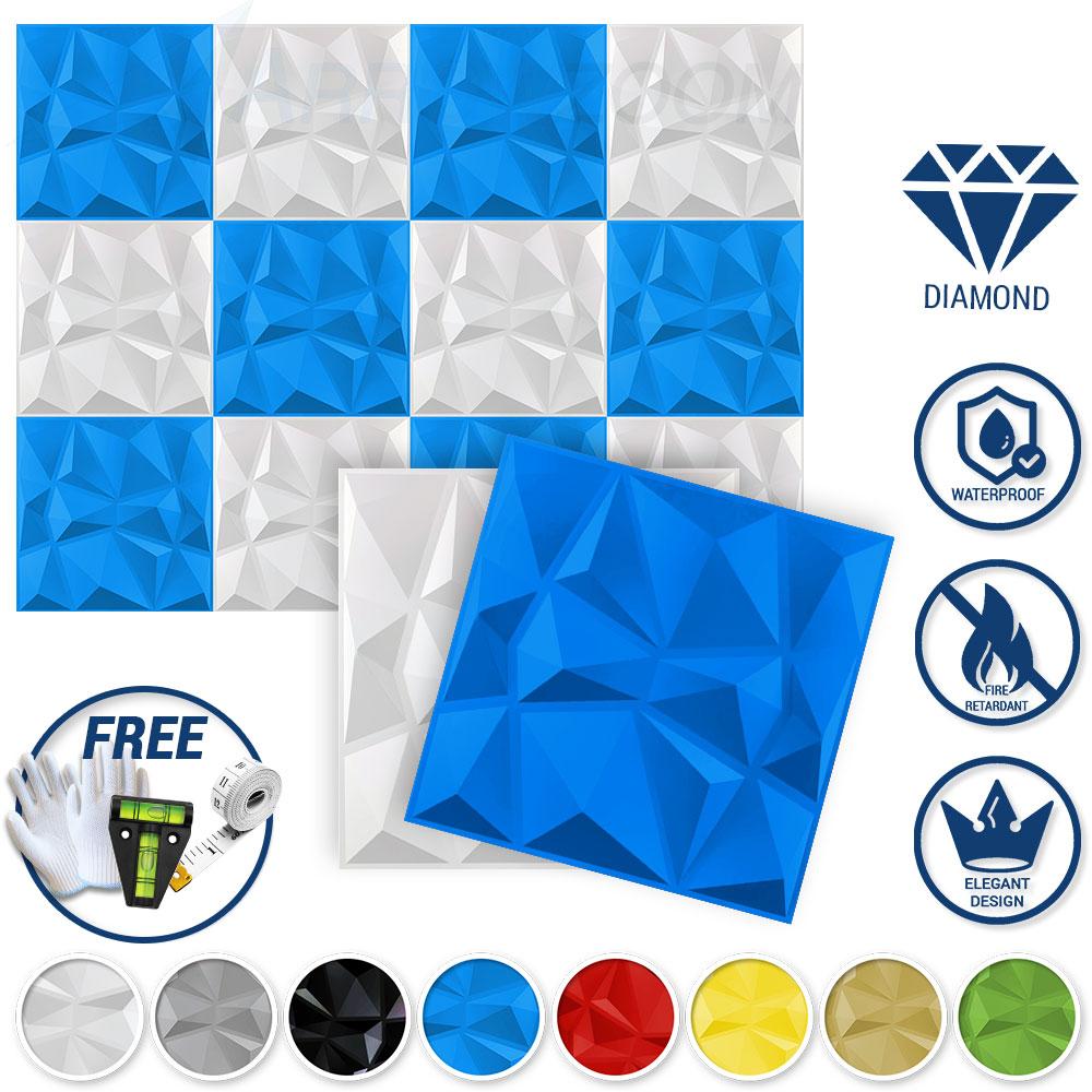 Arrowzoom Textured PVC 3D Wall Panel Diamond Design KK1216