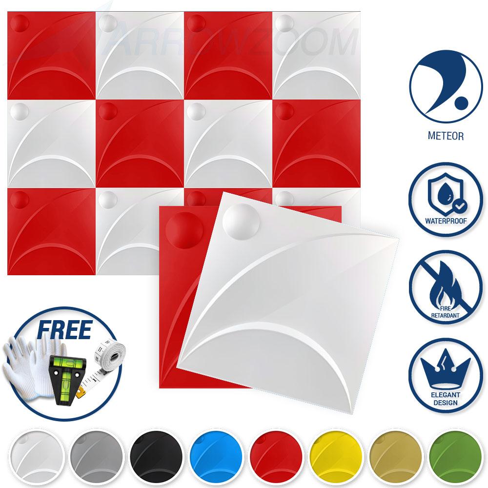 Arrowzoom Textured PVC 3D Wall Panel Meteor Design KK1217