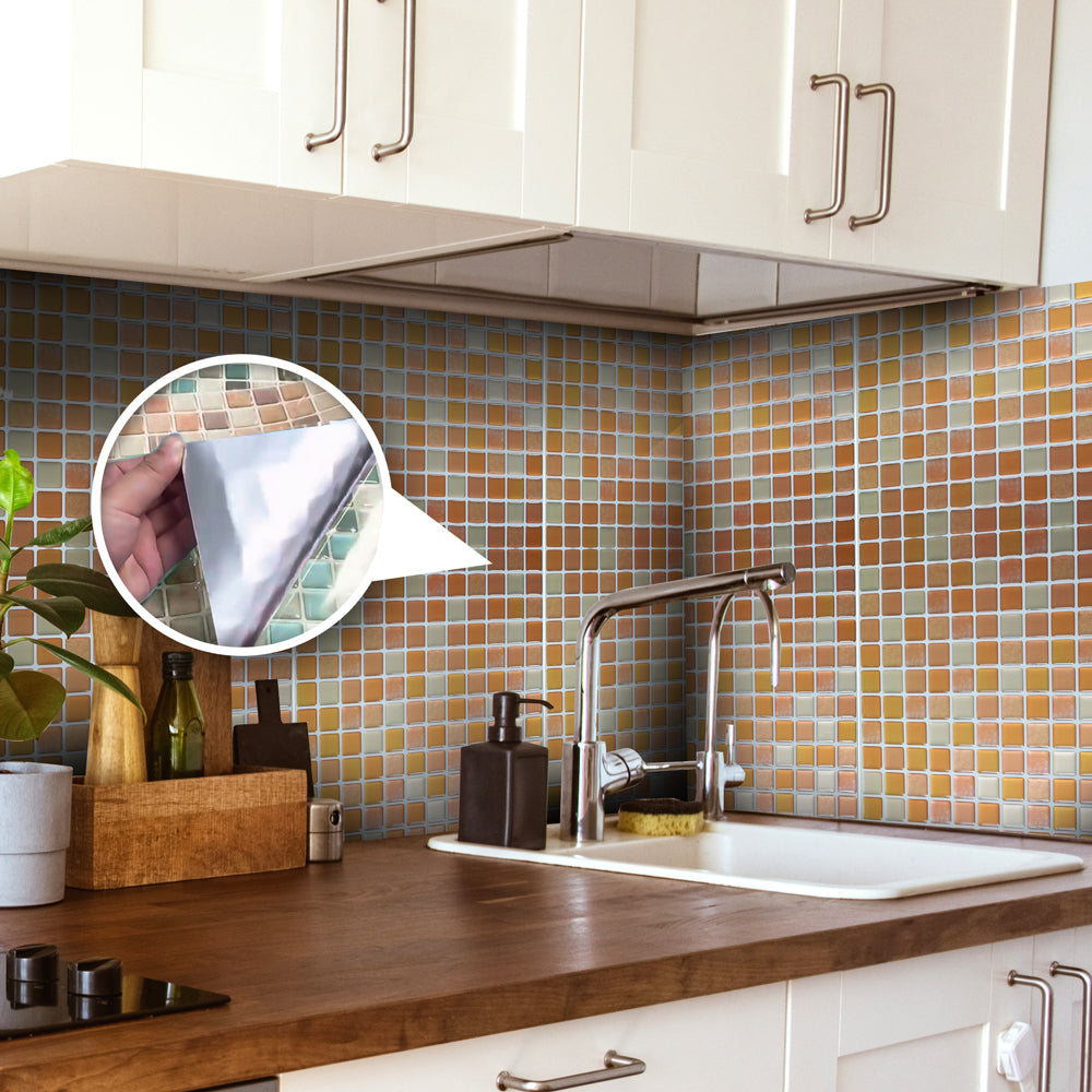 Acepunch Peel N' Stick Citrusy Magic 3D Mosaic Imitation Epoxy Tile Backsplash AP1357