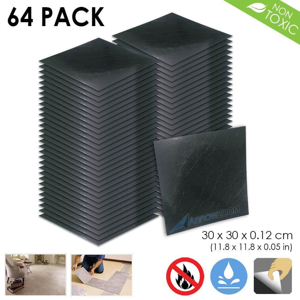 Arrowzoom PVC Vinyl Floor Tile Series Black Marble Pattern 30 x 30 cm KK1175