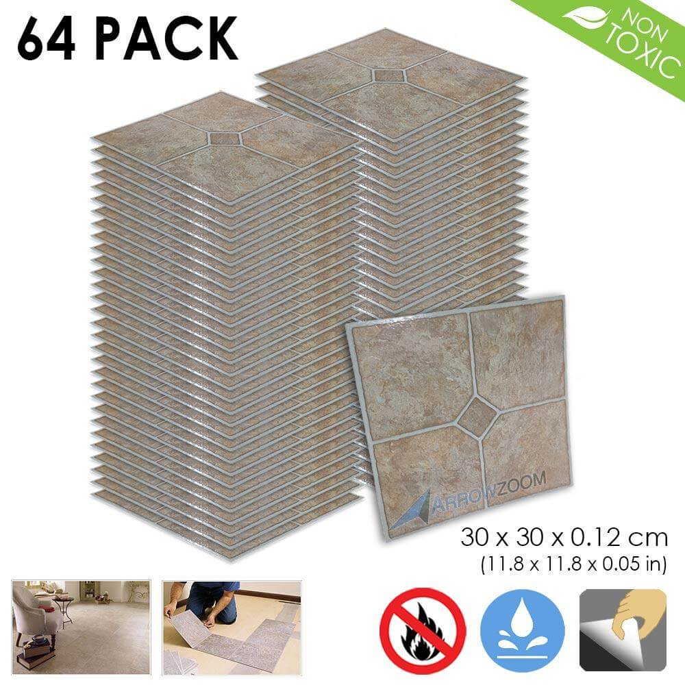 Arrowzoom PVC Vinyl Floor Tile Series Charming Ceramic Pattern 30 x 30 cm KK1175