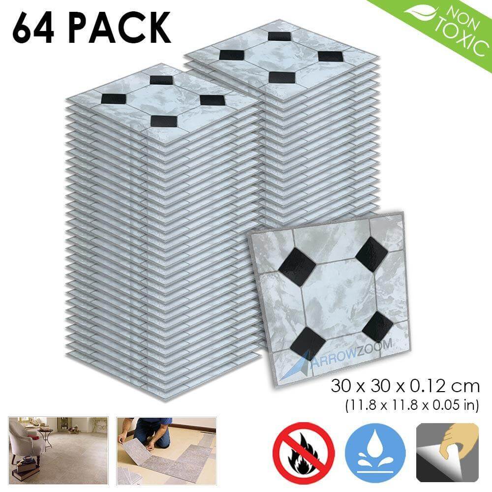 Arrowzoom PVC Vinyl Floor Tile Series Fancy Porcelain Pattern 30 x 30 cm KK1175