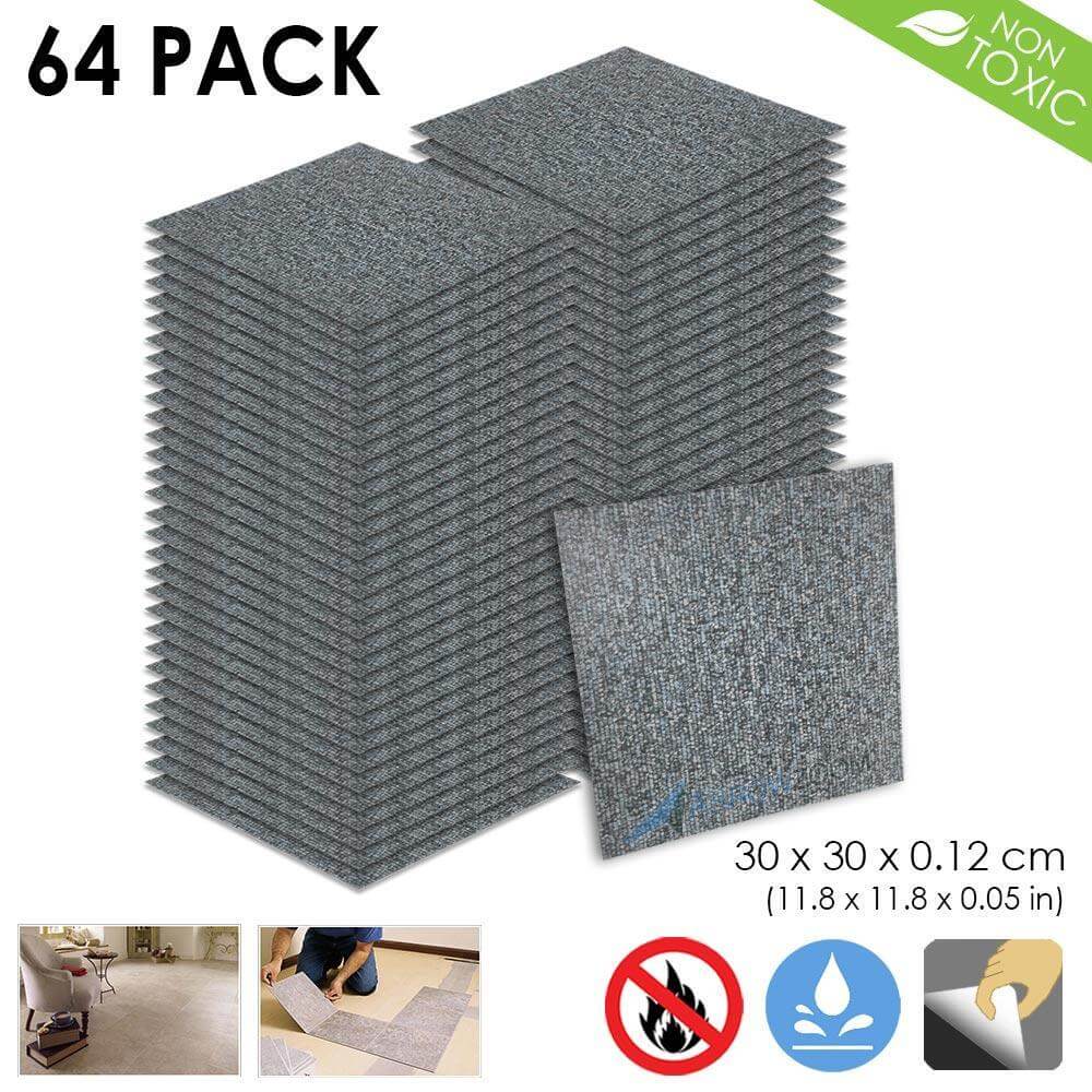 Arrowzoom PVC Vinyl Floor Tile Series Gray Carpet Pattern 30 x 30 cm KK1175