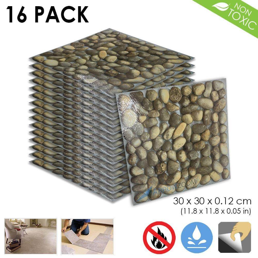 Arrowzoom PVC Vinyl Floor Tile Series Lovely Stones Pattern 30 x 30 cm KK1175