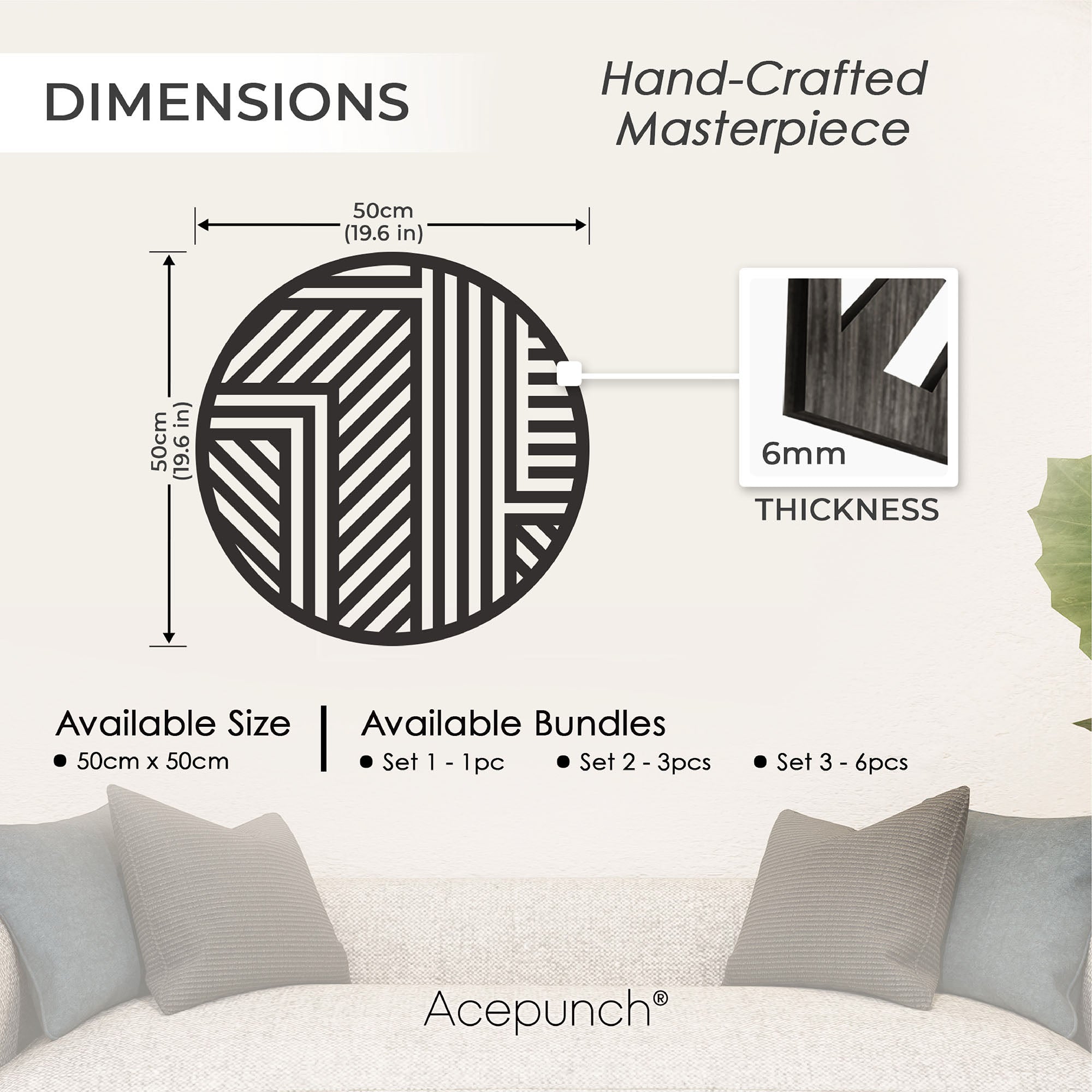 Acepunch Zen Wood Wall Art Decor AP1289