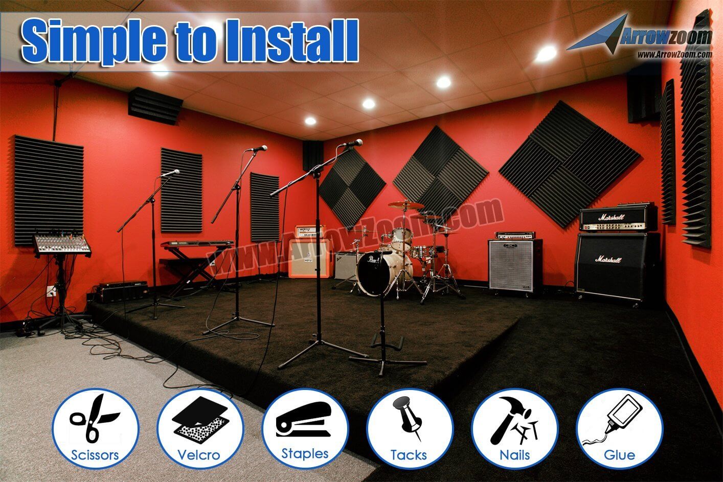 How To Install Acoustic Foam - 6 Steps | Arrowzoom