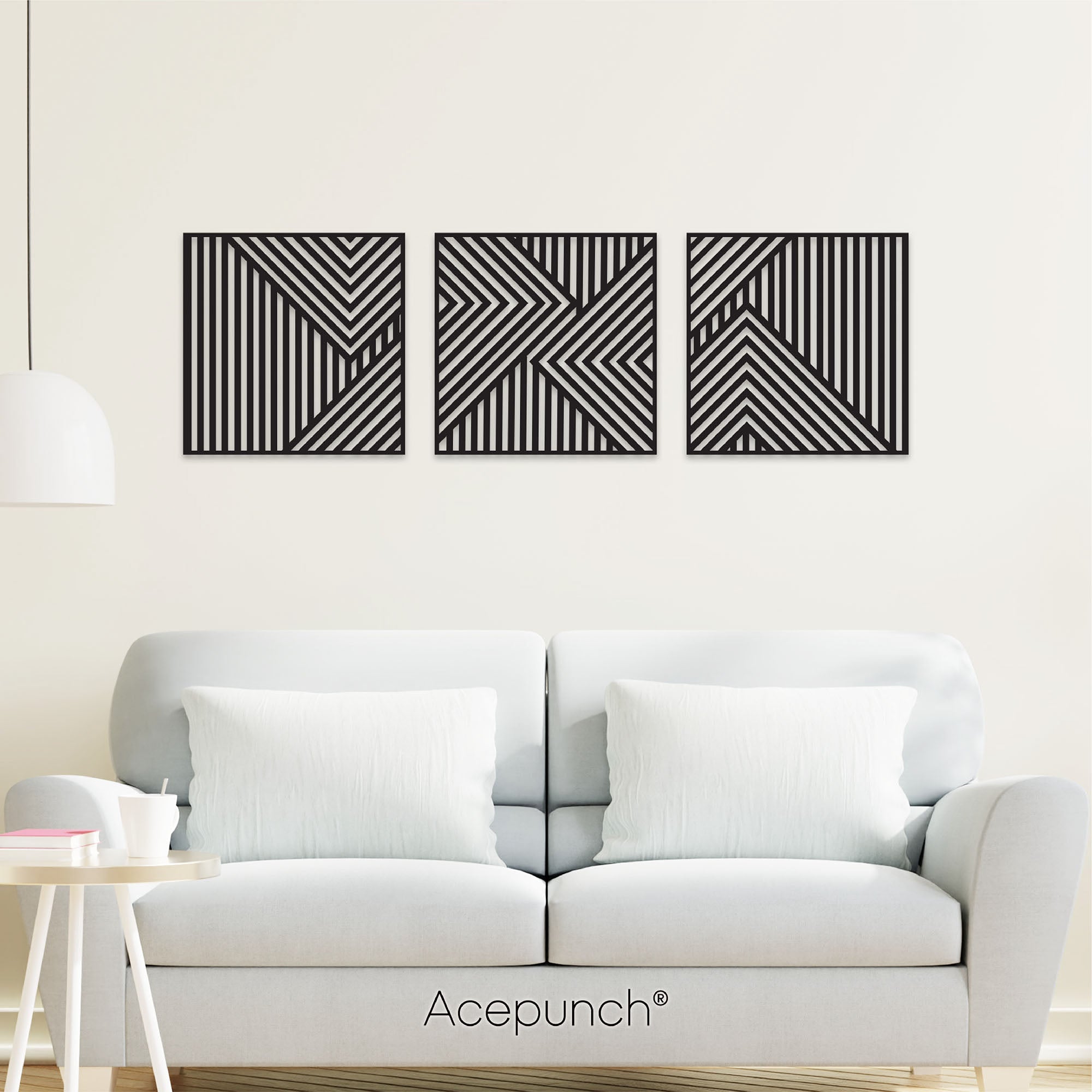 Acepunch Asymmetrical Lines Wood Wall Art Decor AP1288