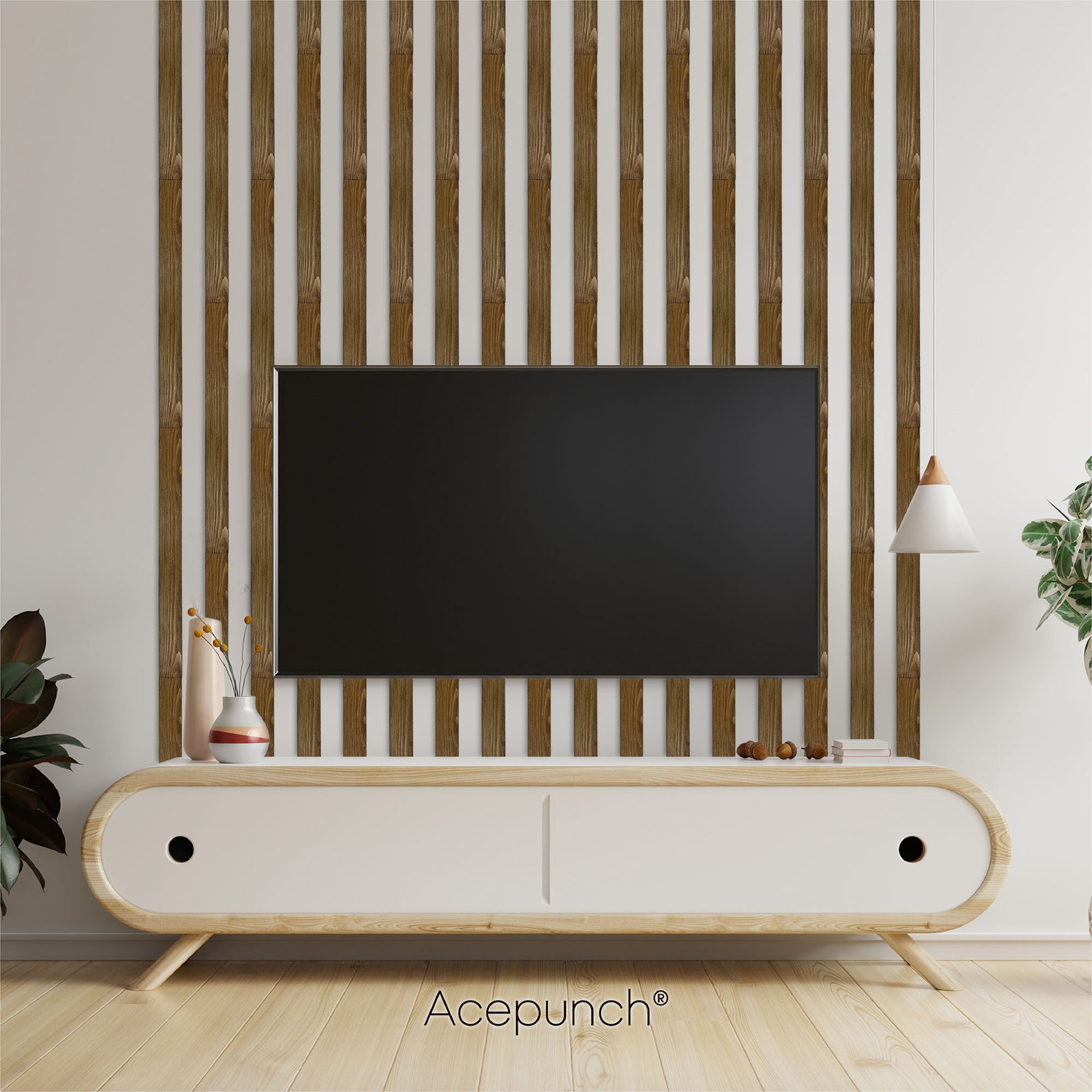 Acepunch Premium Oak Wood Wall Slates Decor AP1305