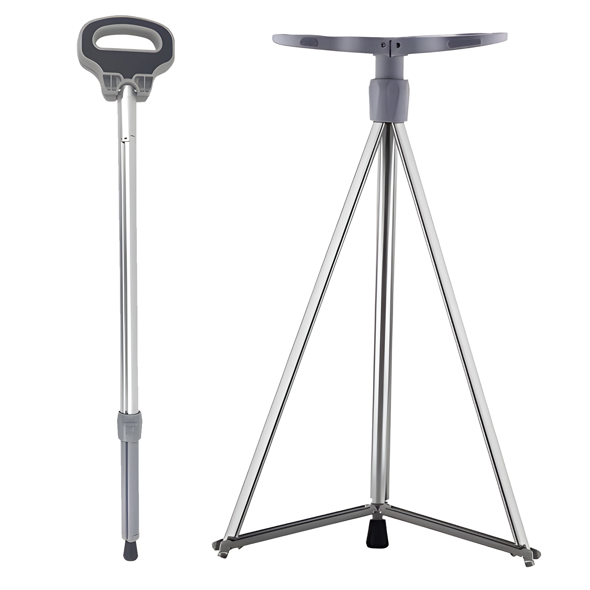 Multifunctional Foldable and Adjustable Height Lightweight Aluminum Alloy Cane Seat - MO30020