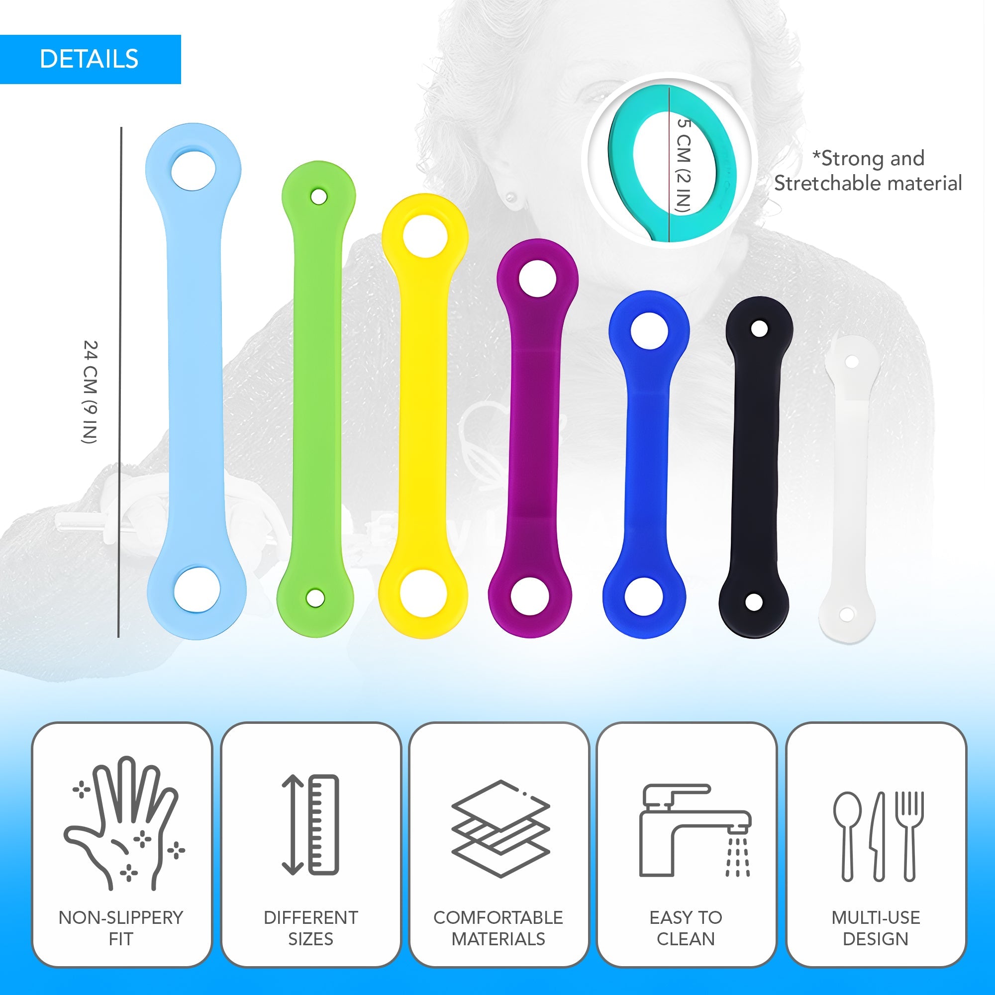 Adaptive Silicone Universal Cuff with Anti-shake Spoon and Fork Eating Aids Set - MO30021