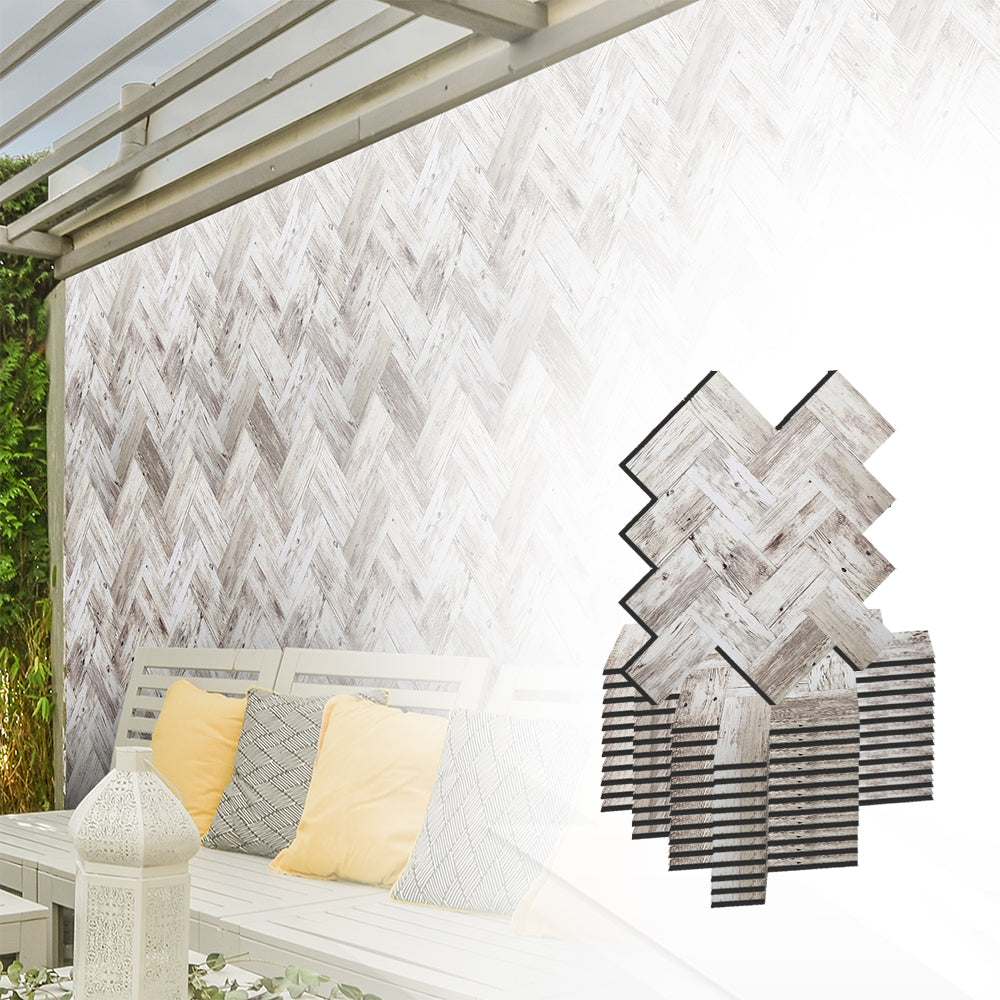 Acepunch M-Mosaic Old Wood Adhesive Peel and Stick PVC Tile Backsplash - AP1346