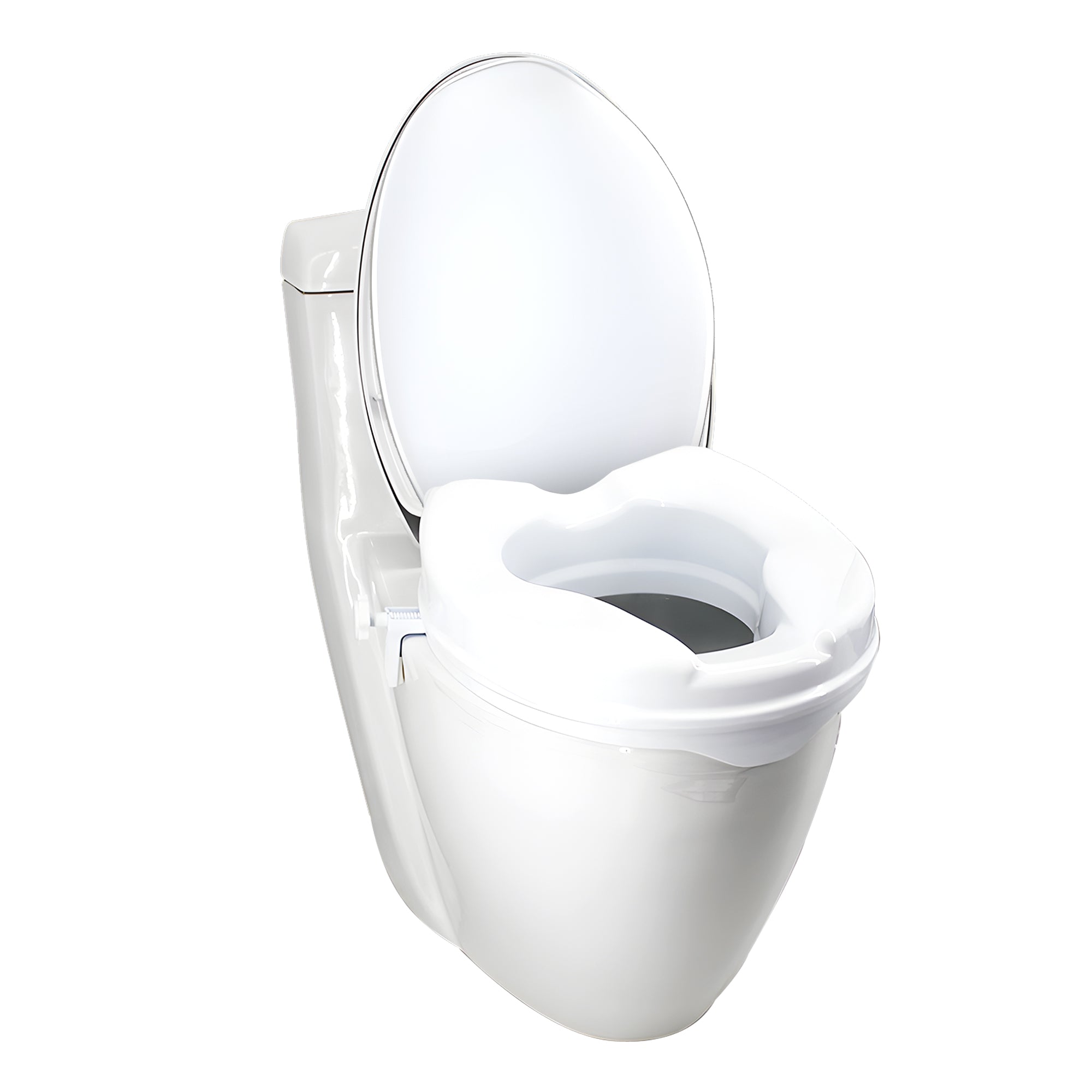 2 / 6 Inches Ergonomic Raised Toilet Seat with Lid - MO30004