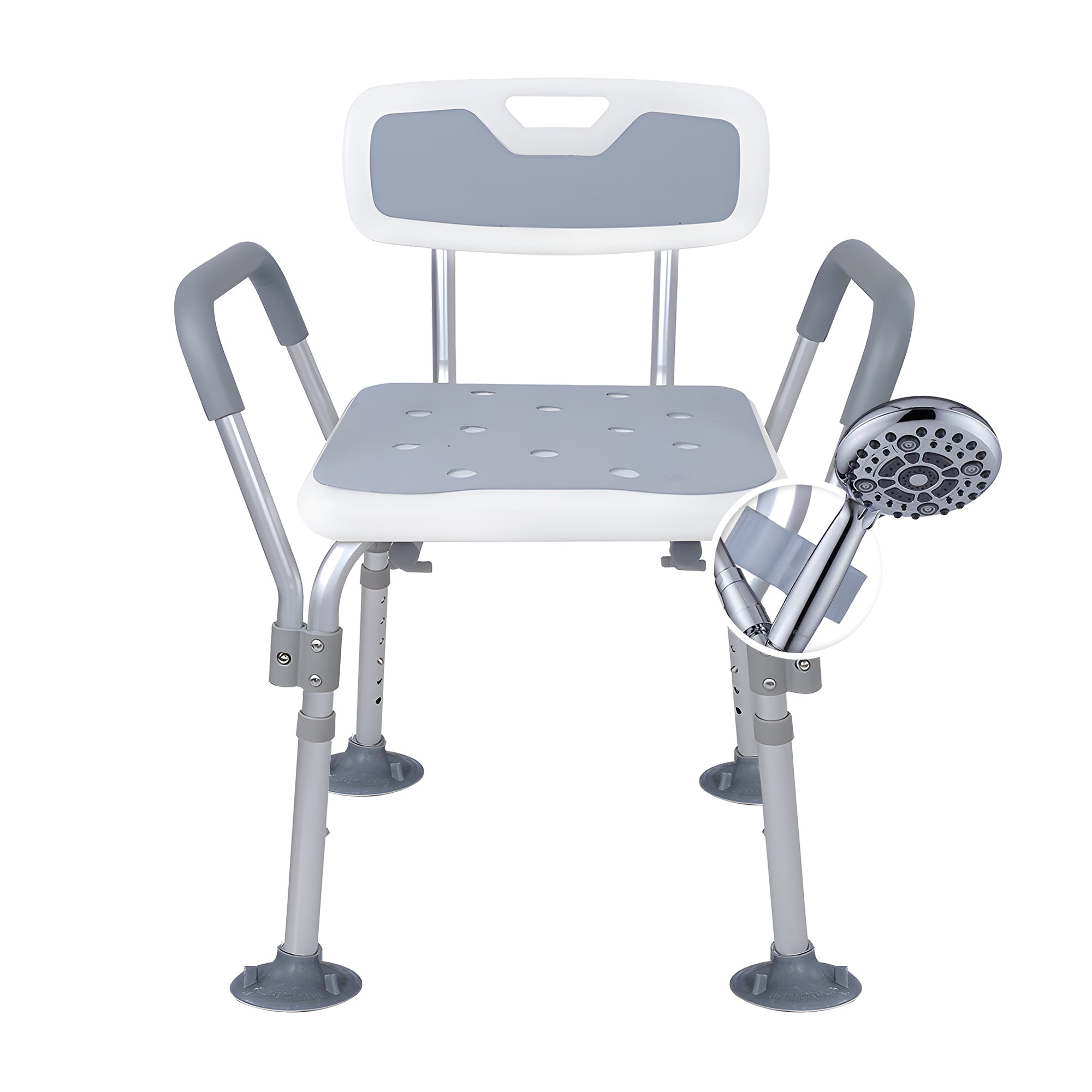 Comfortable, Safe, and Adjustable Anti-Slip Ergonomic Shower Chair with Shower Head Holder - MO30006