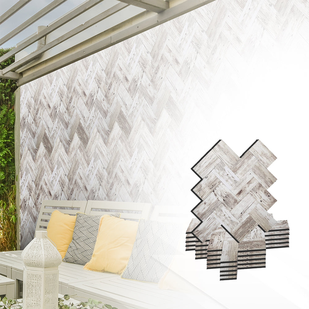Acepunch M-Mosaic Old Wood Adhesive Peel and Stick PVC Tile Backsplash - AP1346