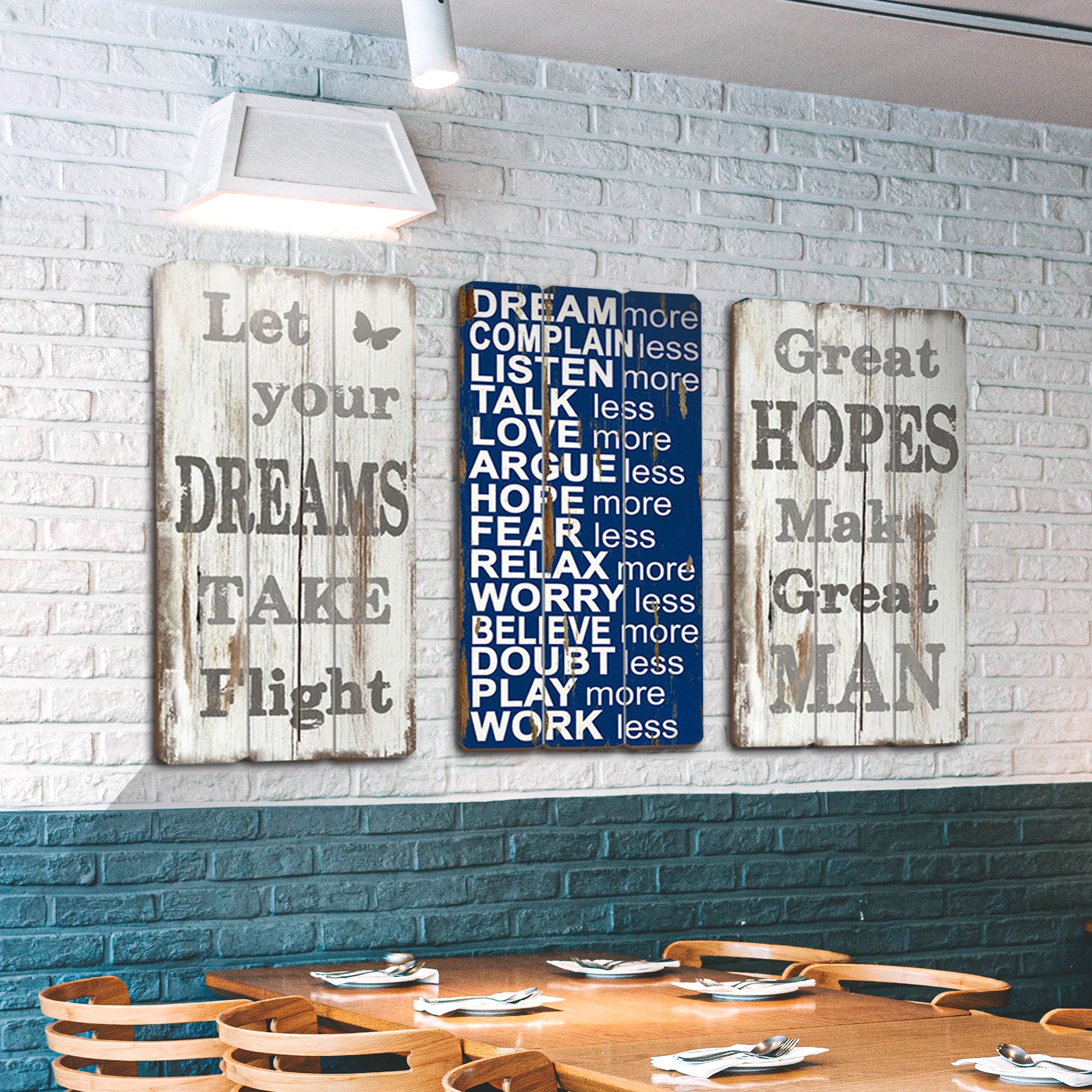 Acepunch Retro Hanging Wood Board Wall Art Decor Motivational Design - AP1386