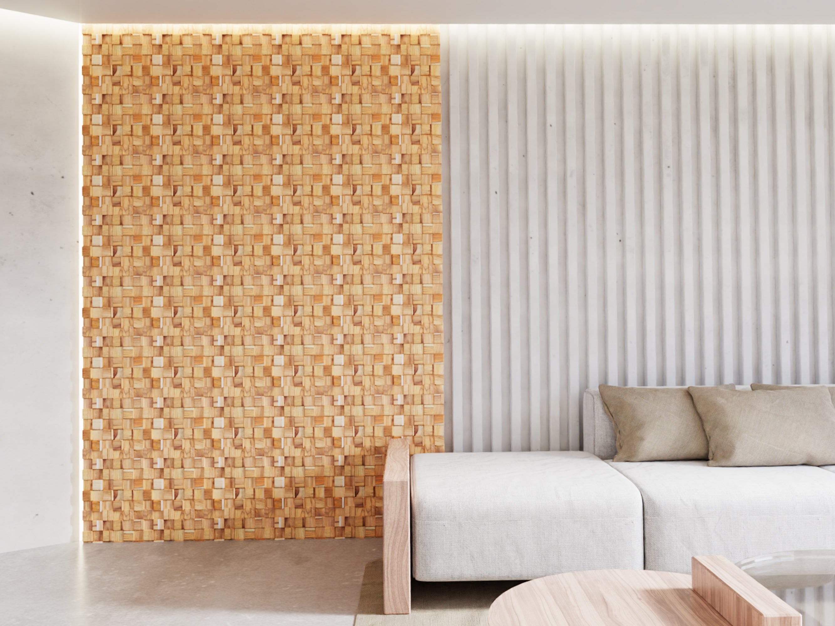 Acepunch Trendy Lumber Yellow Mosaic Wall Decoration 30 x 30cm (12 x 12in)-AP1364