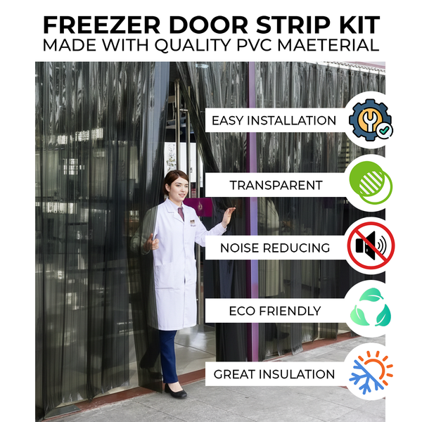 Acepunch 1mm Thick Ribbed PVC Plastic Strip Curtain AP1474 - Black