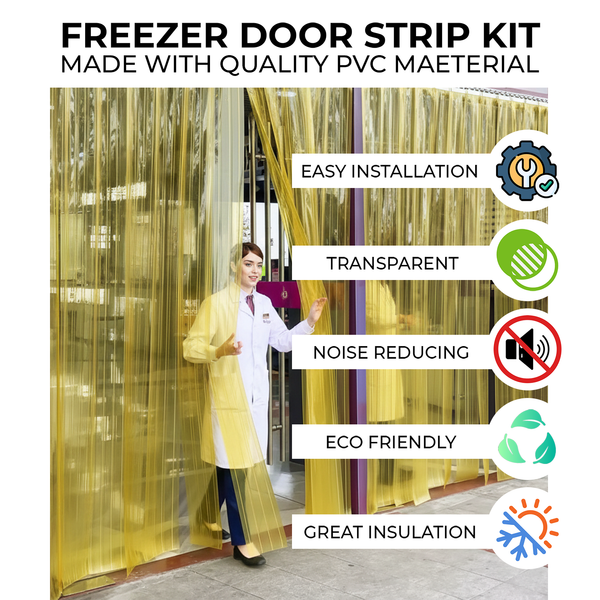 Acepunch 1mm Thick Ribbed PVC Plastic Strip Curtain AP1474 - Yellow