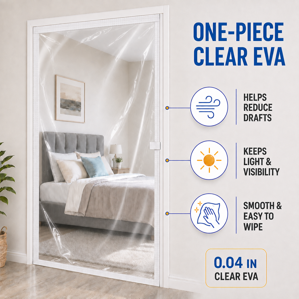 Acepunch PVC Magnetic Door Sliding Curtain With hook and Loop Tape AP1502
