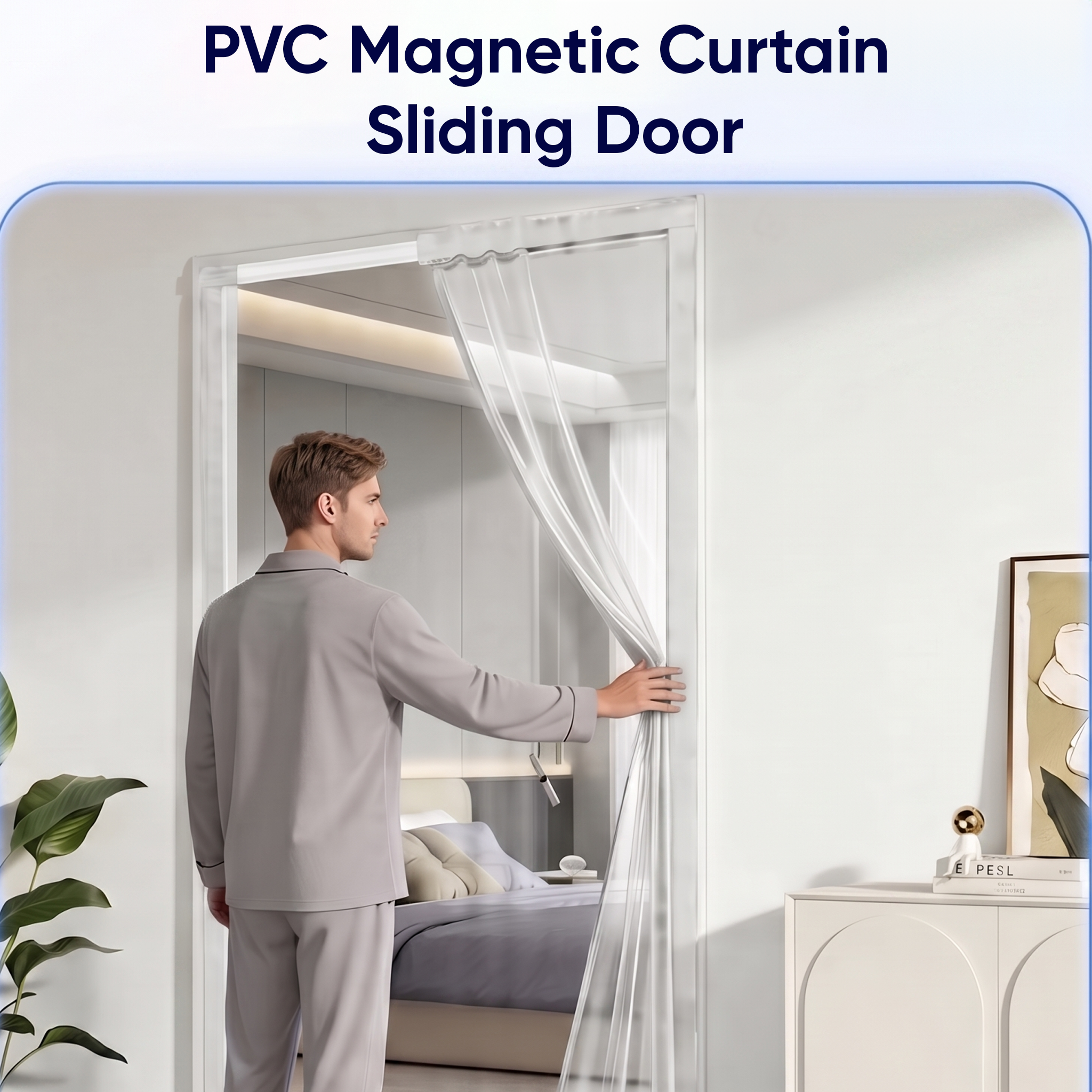 Acepunch PVC Magnetic Door Sliding Curtain With hook and Loop Tape AP1502