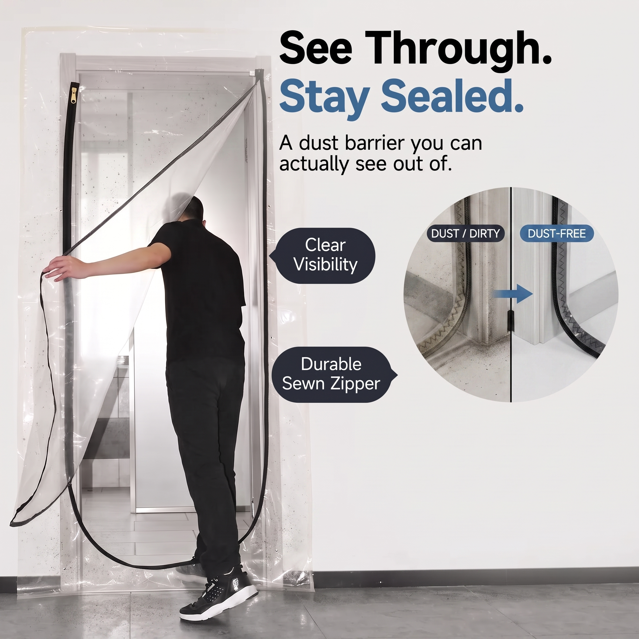 Acepunch PVC Curtain Dust-proof partitioning U-Shape Door Curtain  AP1503