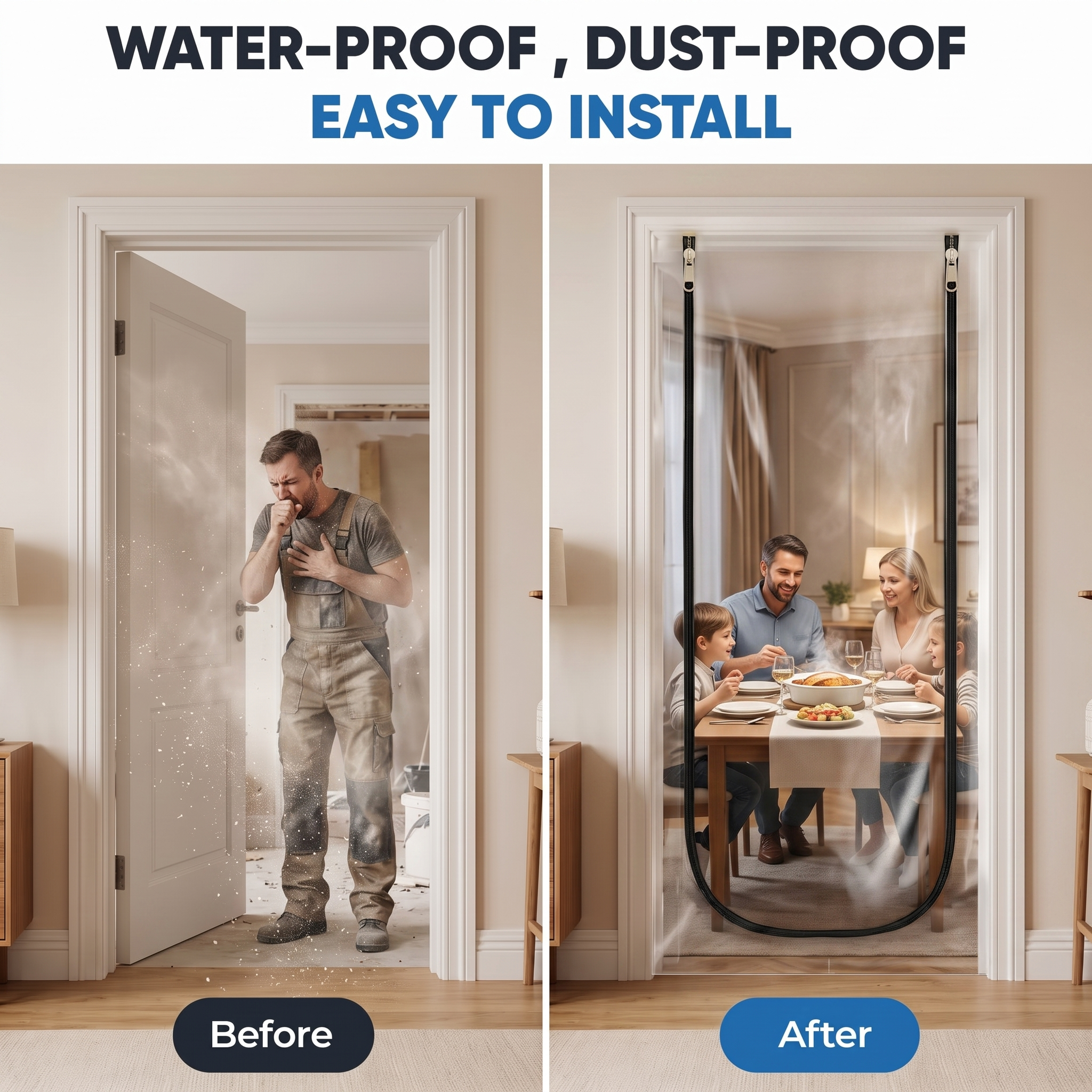 Acepunch PVC Curtain Dust-proof partitioning U-Shape Door Curtain  AP1503