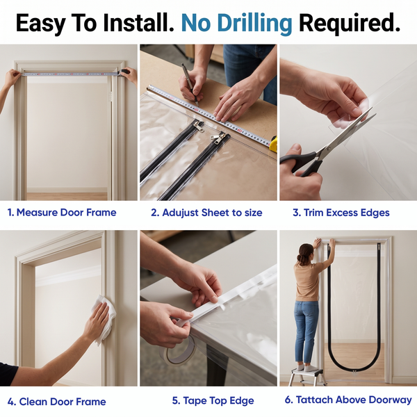 Acepunch PVC Curtain Dust-proof partitioning U-Shape Door Curtain  AP1503