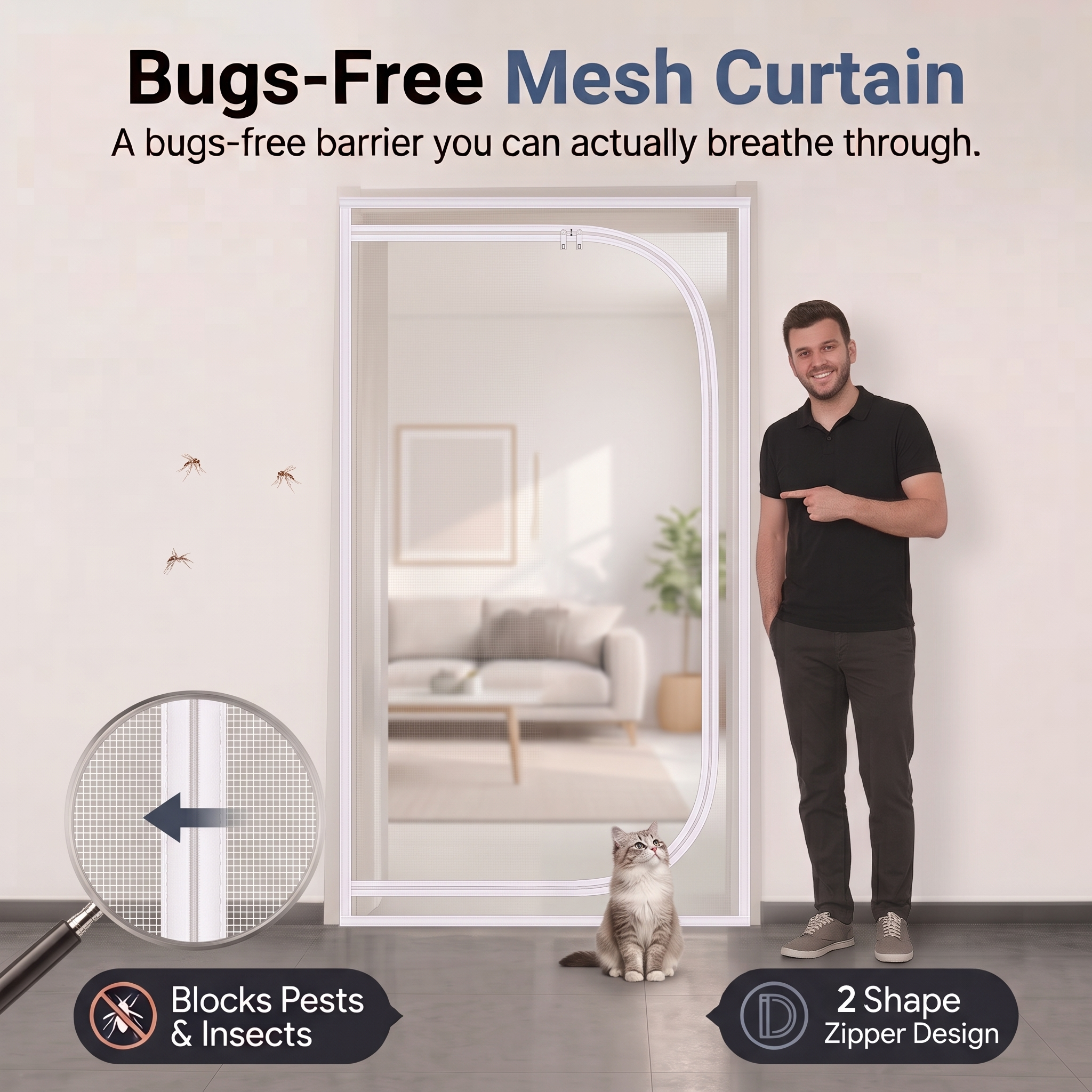 Acepunch Bugs-Free Mesh curtain AP1504