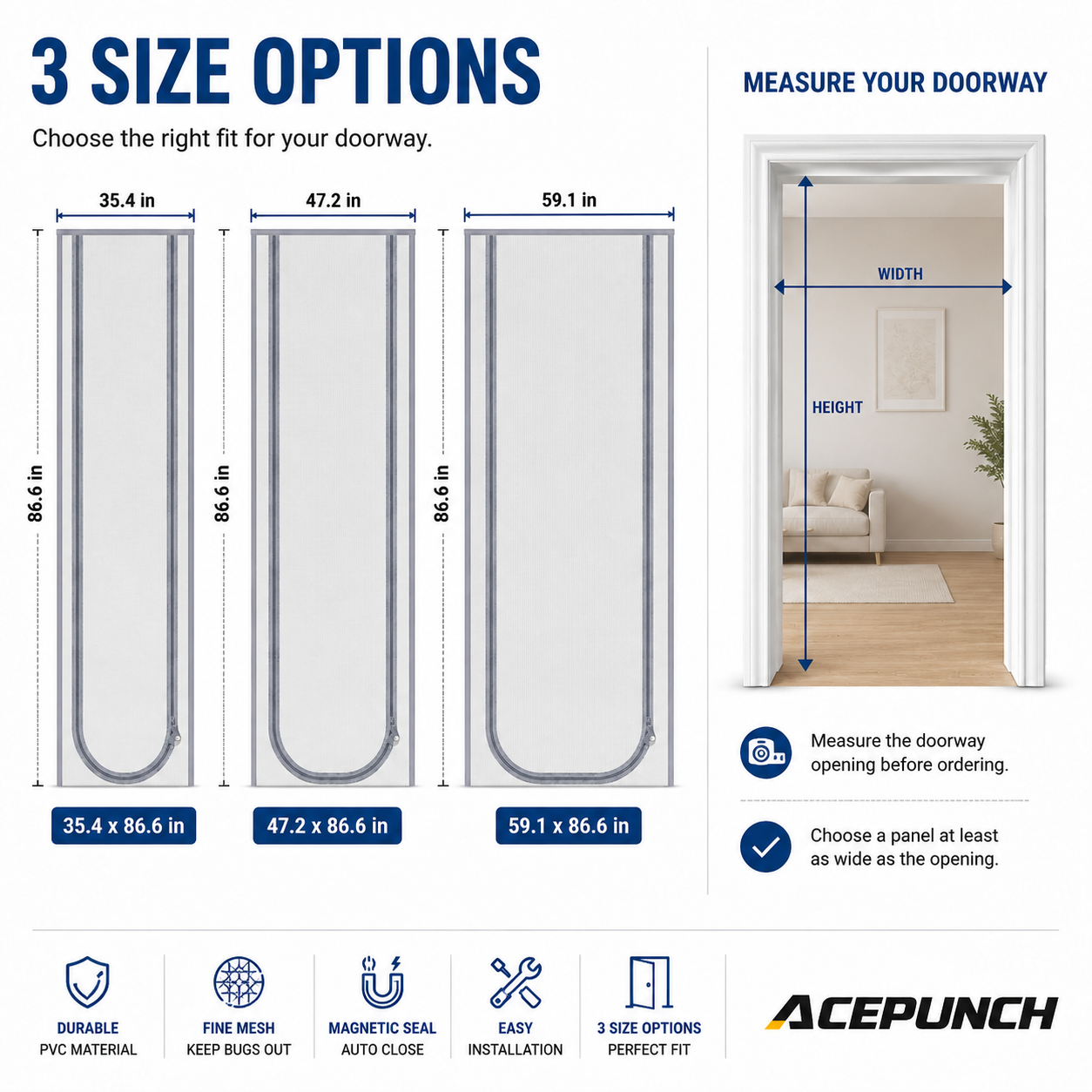 Acepunch Bugs-Free Mesh curtain AP1504