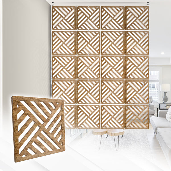 Acepunch Diagonal Stripes Lavish Hanging Wooden DIY Curtain / Room Divider - AP1291