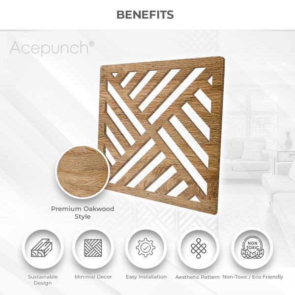 Acepunch Diagonal Stripes Lavish Hanging Wooden DIY Curtain / Room Divider - AP1291