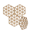 Acepunch Hexagon Isometric Triangle Wood Style Wall Art Decor - AP1421