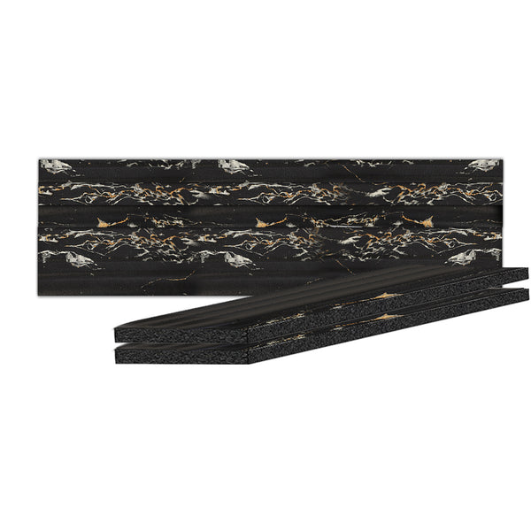 Acepunch Black Marble Rubber Wall Self-Adhesive Textured Finish Premium Baseboard Trim - AP1379