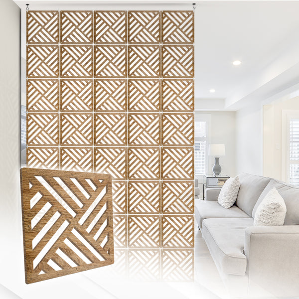 Acepunch Diagonal Stripes Lavish Hanging Wooden DIY Curtain / Room Divider - AP1291