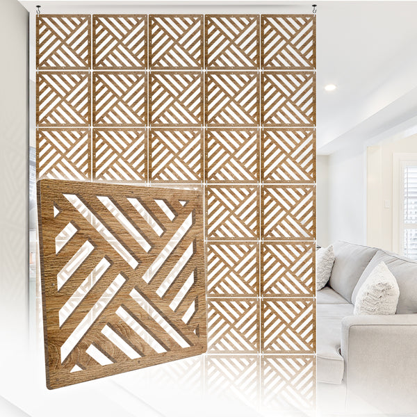 Acepunch Diagonal Stripes Lavish Hanging Wooden DIY Curtain / Room Divider - AP1291