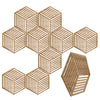 Acepunch Hexagon Isometric Lines Wood Style Wall Art Decor - AP1422