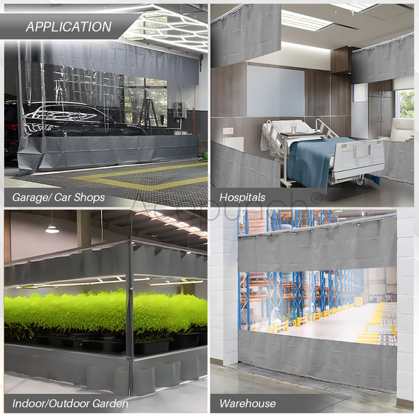 Acepunch Commercial Grade PVC Divider Curtain - Heavy-Duty Waterproof Windproof Partition, Dust Control, Energy-Saving Barrier - AP1446