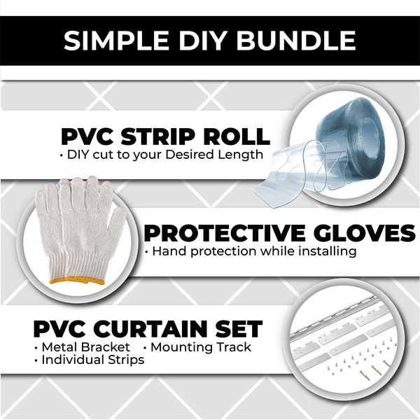 Acepunch PVC Strip Curtain for Dogs and Animals - Waterproof, Superior Dust and Thermal Insulation - KK1465-01