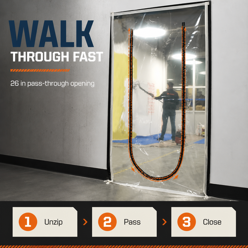 Acepunch PVC Curtain Dust-proof partitioning U-Shape Door Curtain  AP1503
