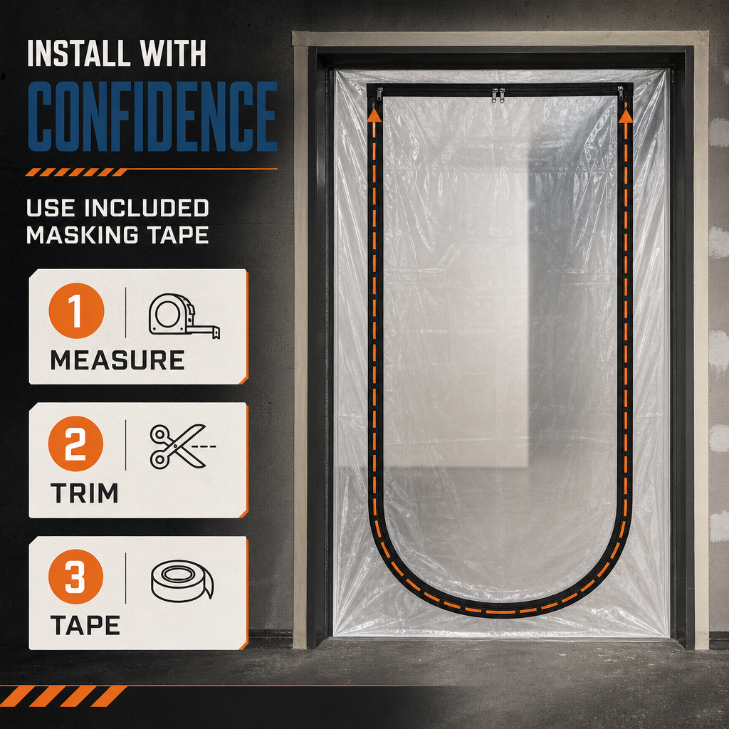 Acepunch PVC Curtain Dust-proof partitioning U-Shape Door Curtain  AP1503