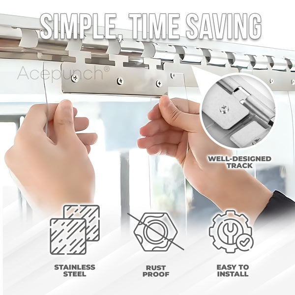 Heavy Duty, Rustproof, Easy to Install Precision Mounting Brackets for Plastic Vinyl Strips - AP1450