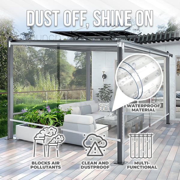 Acepunch Secured Clear PVC Roller Blinds Curtains - Waterproof, Superior Dust and Theramal Insulation - AP1452