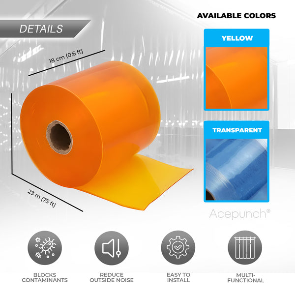 Acepunch Heavy-Duty PVC Roll - Waterproof, Windproof, and Energy-Efficient, Superior Dust Control - AP1449