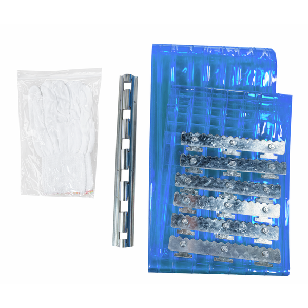 Acepunch 1mm Thick Ribbed PVC Plastic Strip Curtain AP1474 - Blue