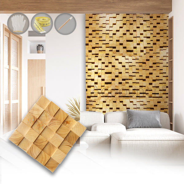 Acepunch Artistic 3D Mosaic Premium Wood Wall Art Panel  30 x 30cm (12 x 12in) AP1254