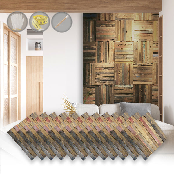 Acepunch Authentic Fine Solid Old Weathered Distressed Style Wood Wall Art Panel 30 x 30cm (12 x 12in) AP1236